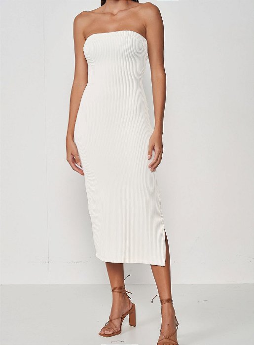 COLCCI VESTIDO SLIM TEXTURIZADO TOMARA QUE CAIA