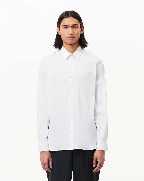LACOSTE CAMISA SLIM FIT EM POPELINE STRETCH