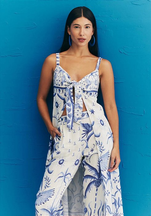 CACAY VESTE NÓ BUSTO ESTAMPADA NORONHA