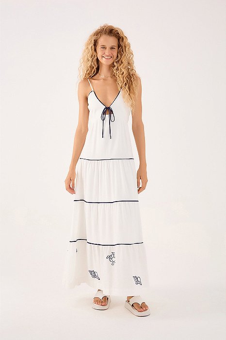 DRESS TO VESTIDO LINHO BORDADO PINTADO