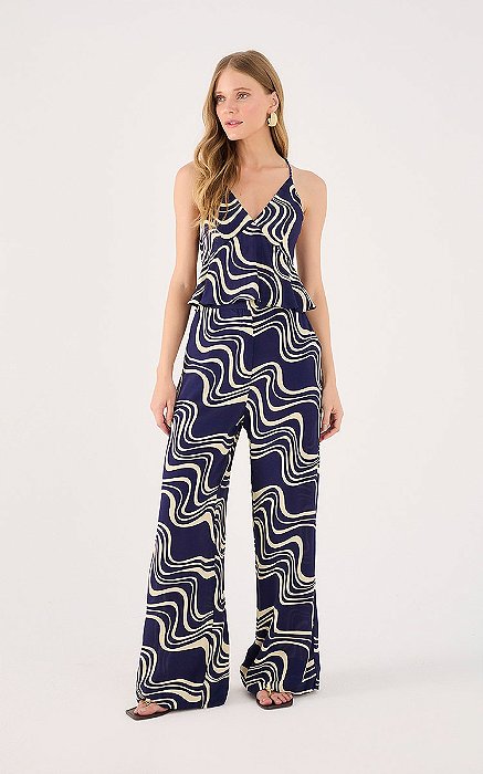 DRESS TO CALÇA PANTALONA CREPE ESTAMPA FLUTUAR