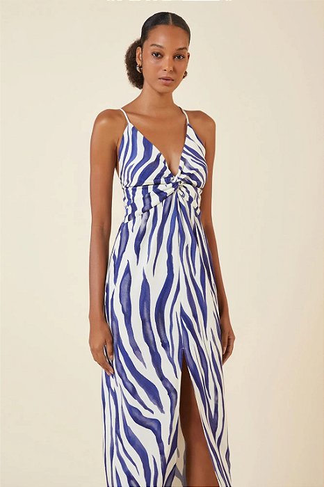 MYPLACE VESTIDO ESTAMPADO ZEBRA AZULI