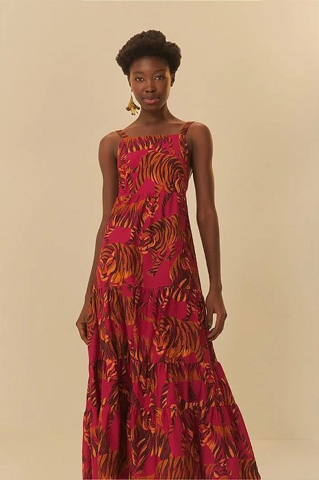 FARM VESTIDO CROPPED ESTAMPADO CEU DE TIGRE