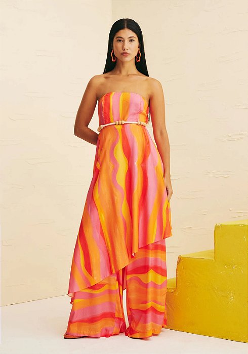 CACAY VESTIDO TOMARA QUE CAIA ASSIMÉTRICO ESTAMPDO JUJUY