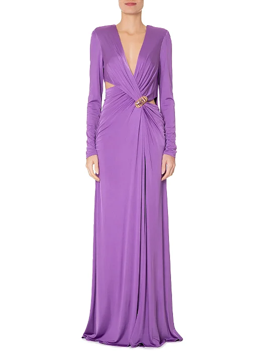ANIMALE VESTIDO LONGO DE JERSEY COM RECORTES E M