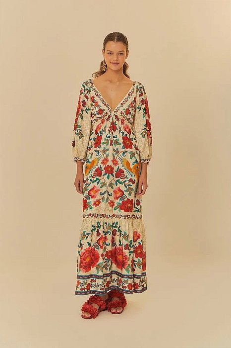 FARM VESTIDO FLOR EM MOSAICO
