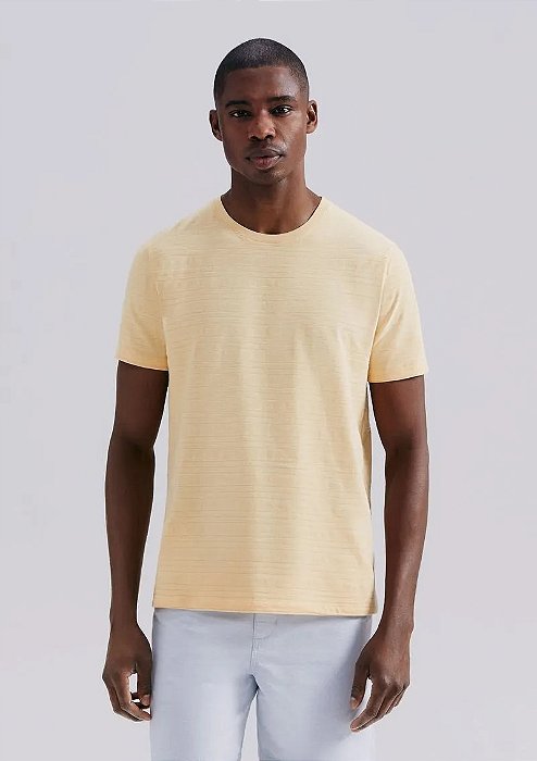 HERING CAMISETA MASCULINA MANGA CURTA EM MALHA TEXTURIZADA - AMARELO