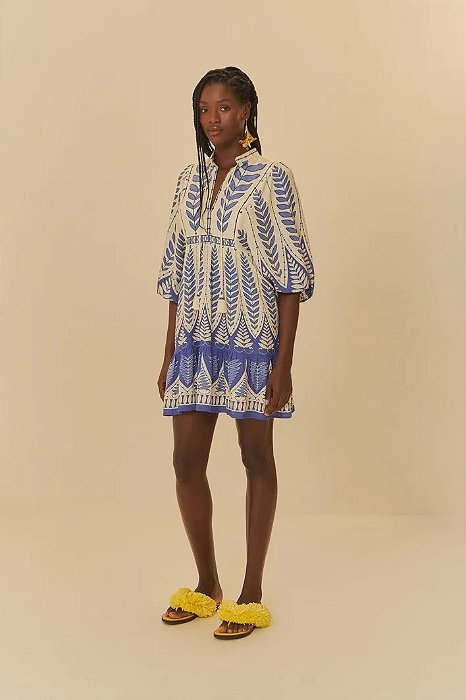 FARM VESTIDO CURTO ESTAMPADO SAMAMBAIA