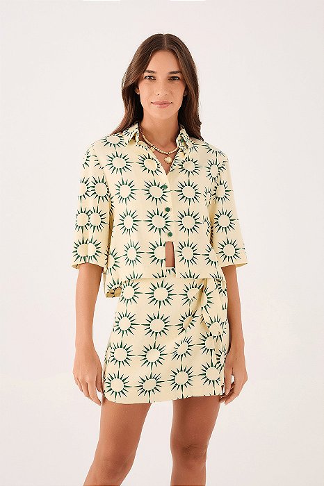 DRESS TO CAMISA CROPPED LINHO ESTAMPA RAIAR