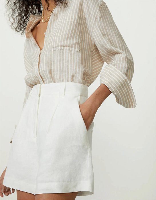 SHOULDER SHORTS ALFAIATADO DE LINHO OFF