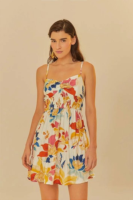 FARM VESTIDO CURTO FLORAL MAJESTOSO
