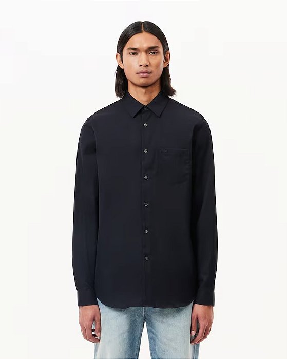 LACOSTE CAMISA REGULAR FIT EM POPELINE