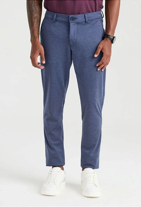 DOCTHOS CALÇA SLIM MALHA LISA - AZUL