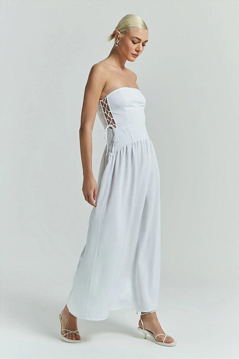 MYPLACE VESTIDO TQC AMARRAÇÃO LATERAL BRANCO