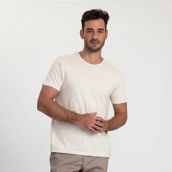 DOCTHOS CAMISETA MANGA CURTA SLIM MALHA LINHO
