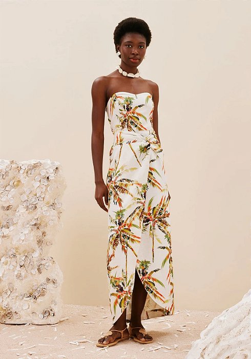 CACAY VESTIDO MIDI TOMARA QUE CAIA ESTAMPADO ITAPUÃ