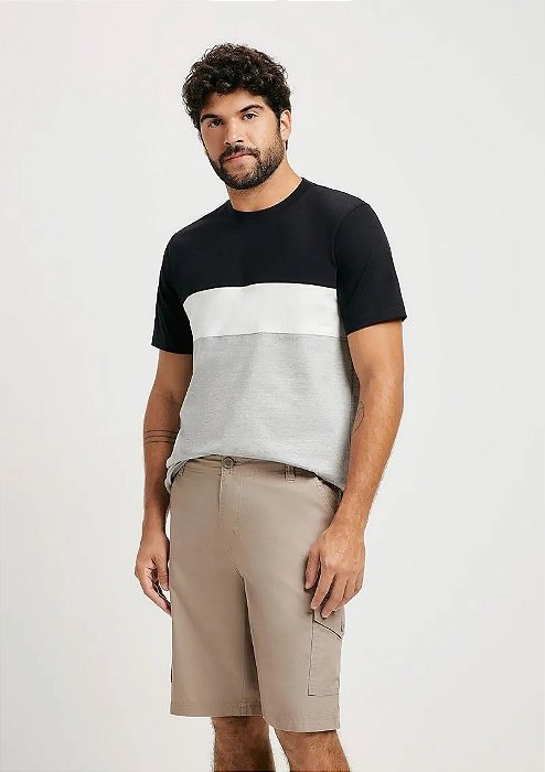 HERING BERMUDA BÁSICA MASCULINA CARGO EM SARJA - BEGE
