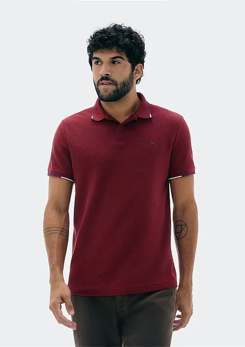 HERING CAMISA POLO MASCULINA MANGA CURTA COM BORDADO - VERMELHO