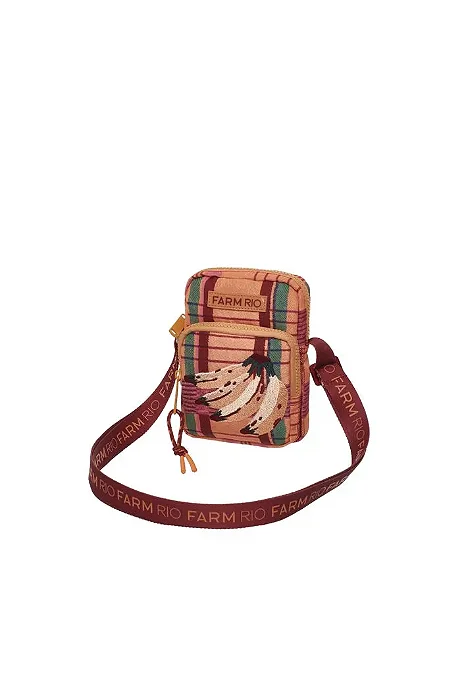 FARM ME LEVA BOLSA DA GEMA FARM SOFIA XADREZ LARANJA