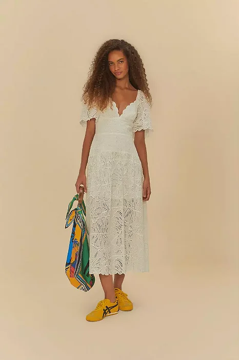 FARM VESTIDO CROPPED LAISE ANTONIA OFF WHITE