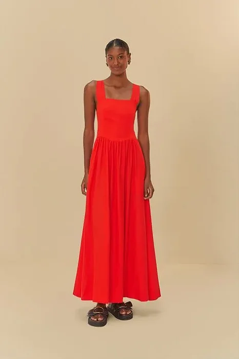 FARM VESTIDO CORSELET CROPPED VERMELHO MELANCIA
