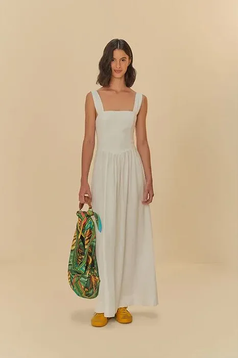 FARM VESTIDO CORSELET CROPPED OFF WHITE