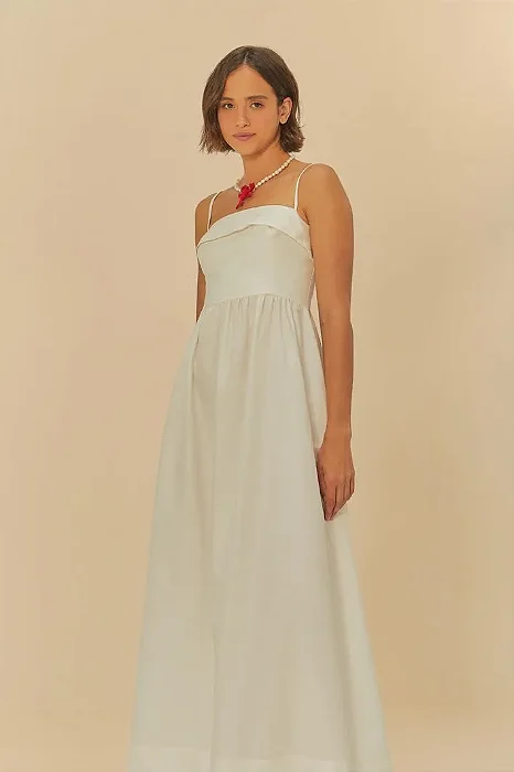 FARM VESTIDO ALCINHAS LONGO