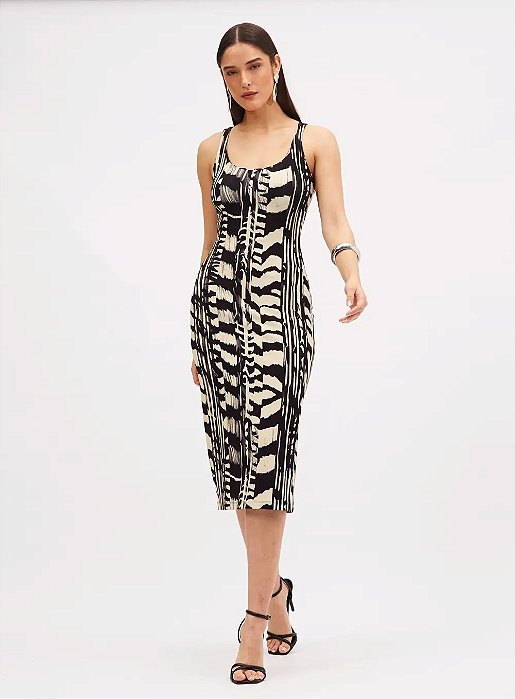 SOMMER VESTIDO ESTAMPADO ABSTRATA