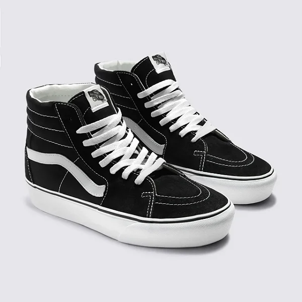 VANS TÊNIS SK8-HI PLATAFORMA BLACK TRUE WHITE