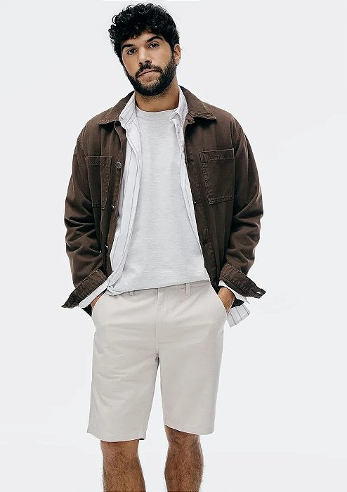 HERING BERMUDA MASCULINA EM SARJA CHINO - CINZA