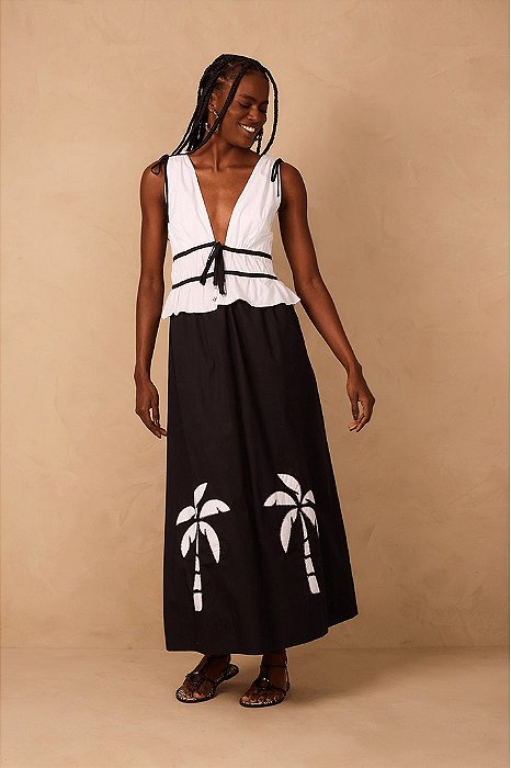 DRESS TO VESTIDO CROPPED ALGODÃO BORDADO COQUEIRO