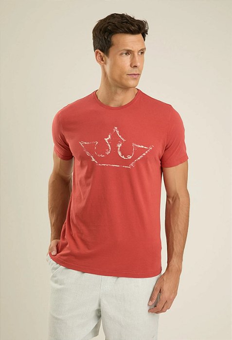 DOCTHOS CAMISETA  RELAXED FIT MANGA CURTA COROA FUMAÇA