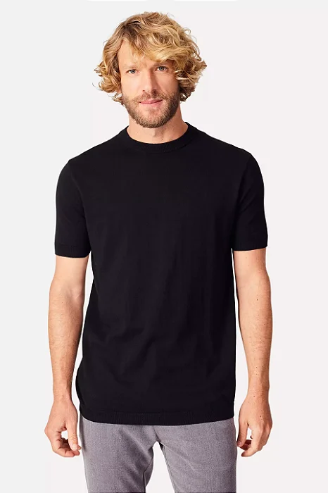 RESERVA CAMISETA TRICOT - PRETA