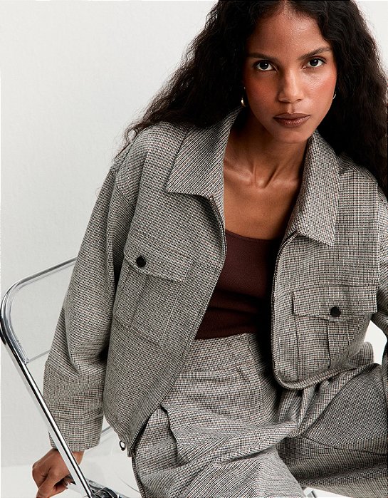 SHOULDER BOMBER PIED DE POULE 360