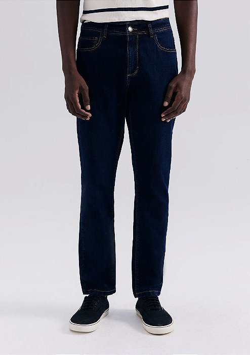 HERING CALÇA JEANS BÁSICA MASCULINA SLIM COM ELASTANO - AZUL