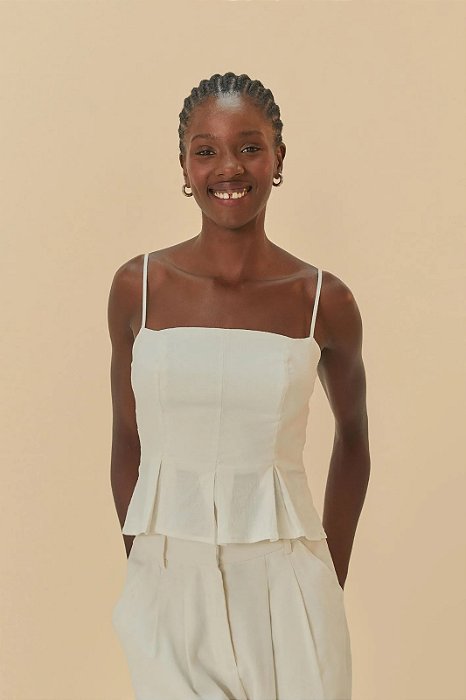 FARM BLUSA PREGAS FRENTE - OFF WHITE
