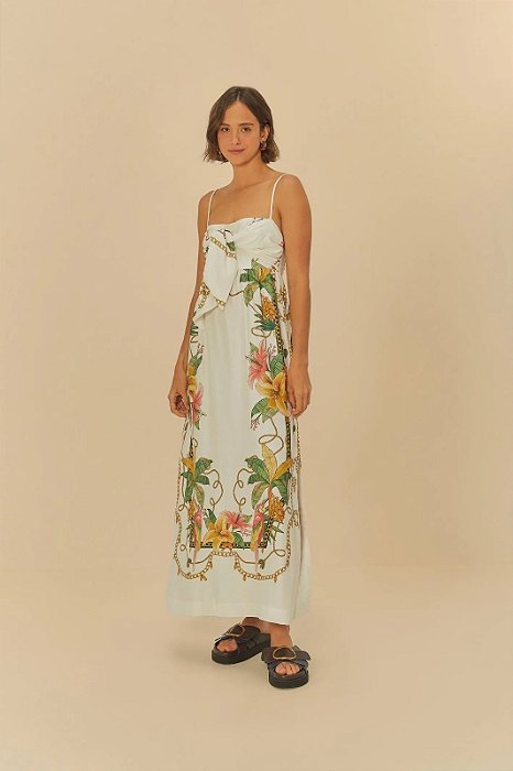 FARM VESTIDO CROPPED ESTAMPADO RIQUEZA TROPICAL