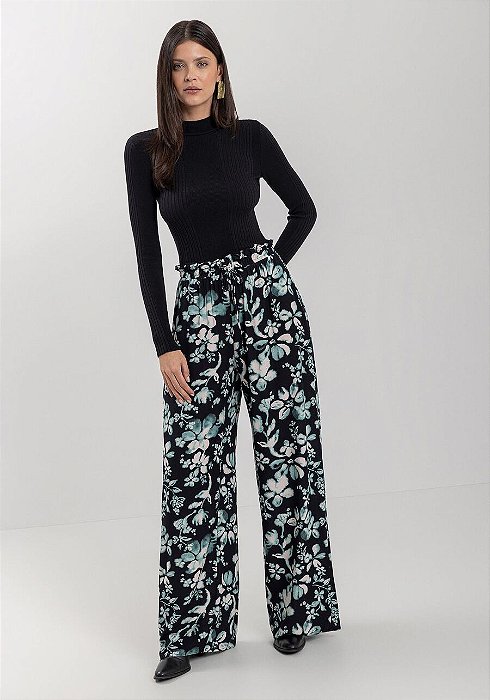 LEZ A LEZ BLUSA DE MANGAS LONGAS CANELADA COM GOLA ALTA EM TRICÔ