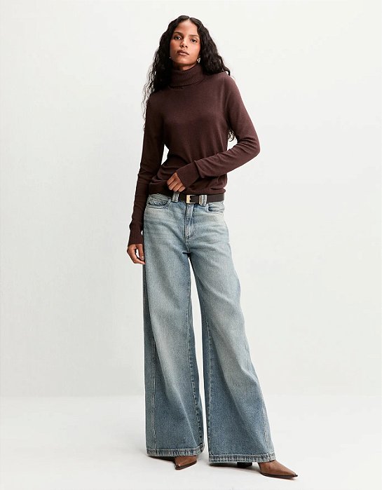 SHOULDER BLUSA TRICOT BASICO GOLA ALTA