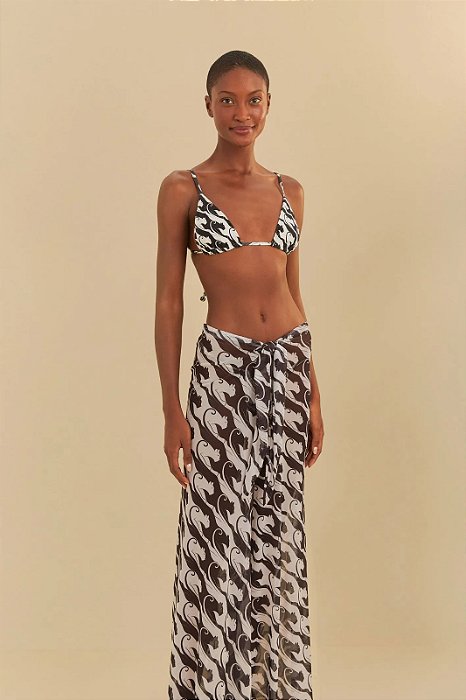 FARM BEACHWEAR CALÇA TULE PANTERA DA NOITE
