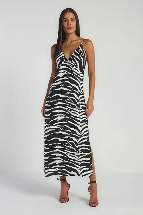 MYPLACE VESTIDO MIDI - EST ZEBRADA