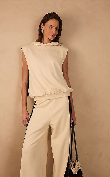 DRESS TO BLUSA MOLETOM COM NYLON
