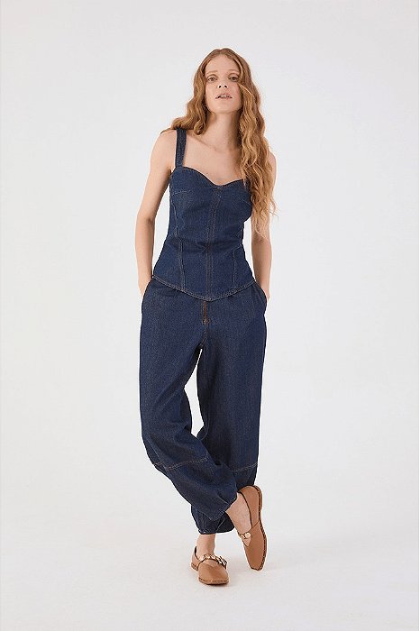 DRESS TO CALÇA JEANS BARREL ZIPER