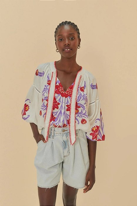 FARM BERMUDA JEANS BAGGY BAIXA
