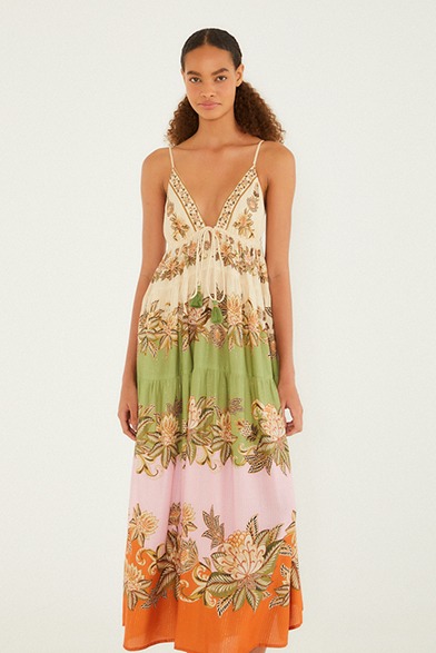 FARM VESTIDO LONGO FLORAL DELHI