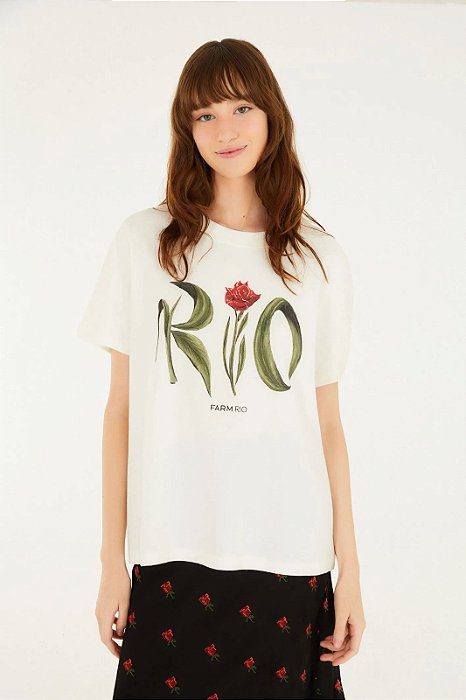 FARM T-SHIRT FIT RIO FLOR OFF WHITE