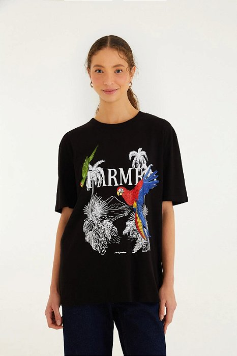FARM T-SHIRT MÉDIA PAISAGEM IPANEMA PRETA