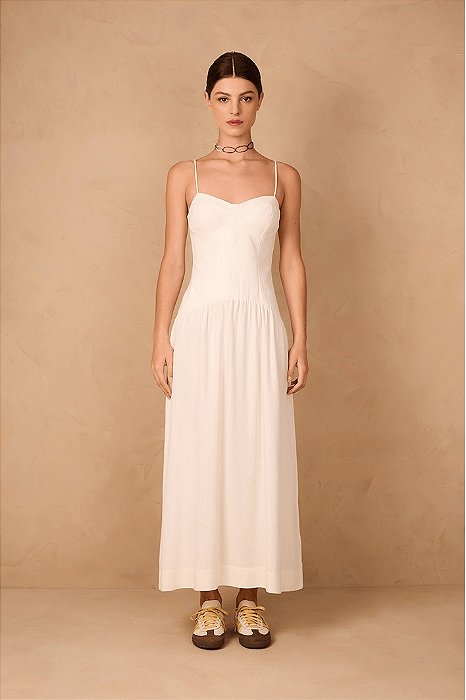 DRESS TO VESTIDO LINHO CROPPED - OFF WHITE