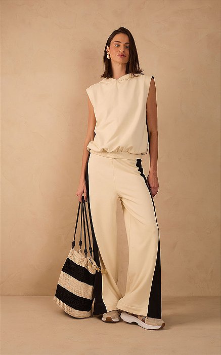 DRESS TO CALÇA MOLETOM COM NYLON