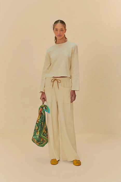 FARM CALÇA BOLSOS TEXTURA